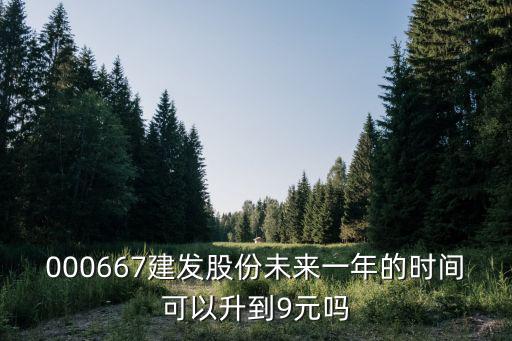 什么股票能涨到9元，000667建发股份未来一年的时间可以升到9元吗