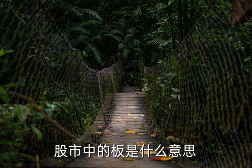 股市中的板是什么意思
