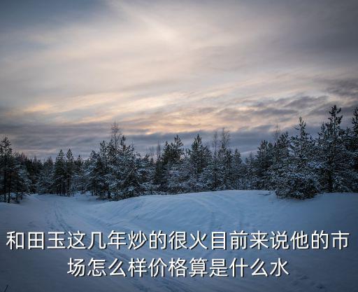 和田玉这几年炒的很火目前来说他的市场怎么样价格算是什么水