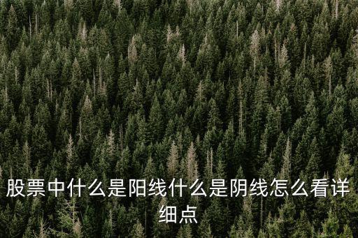 股票中什么是阳线什么是阴线怎么看详细点