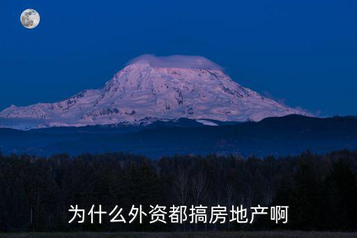 外资为什么买入房产股票，为什么外资都搞房地产啊