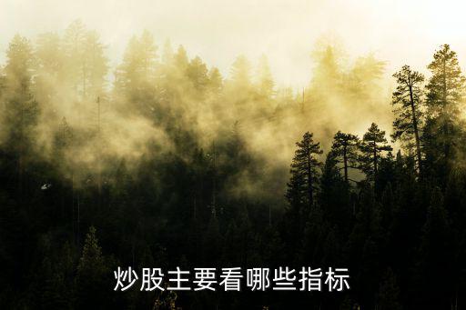 炒股主要看哪些指标