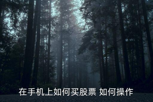 在手机上如何买股票 如何操作