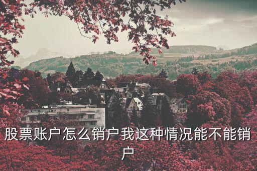 股票账户怎么销户我这种情况能不能销户