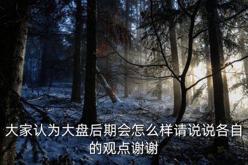 大家认为大盘后期会怎么样请说说各自的观点谢谢
