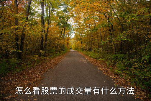 怎么看股票的成交量有什么方法