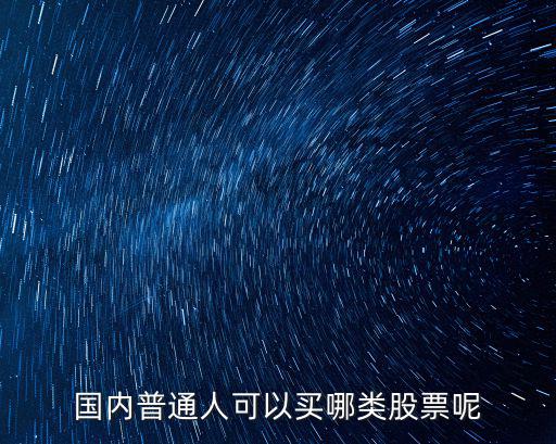 国内普通人可以买哪类股票呢