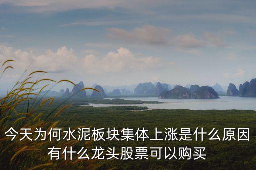 今天为何水泥板块集体上涨是什么原因有什么龙头股票可以购买