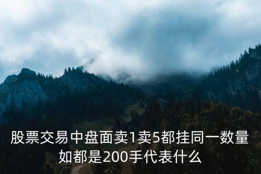 股票交易中盘面卖1卖5都挂同一数量如都是200手代表什么