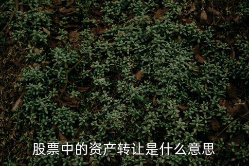 股票中的资产转让是什么意思