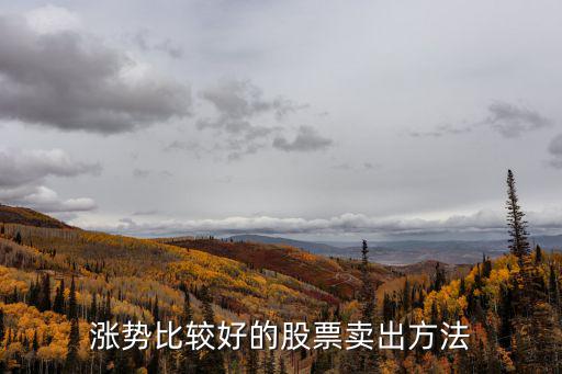 涨势比较好的股票卖出方法