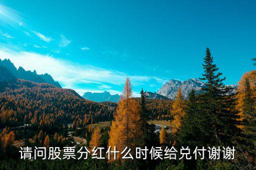股票分红什么时间给钱，请问股票分红什么时候给兑付谢谢