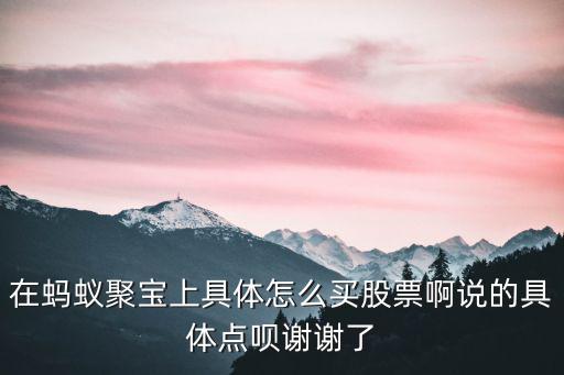 蚂蚁聚宝怎么购买股票，蚂蚁聚宝怎么买股票