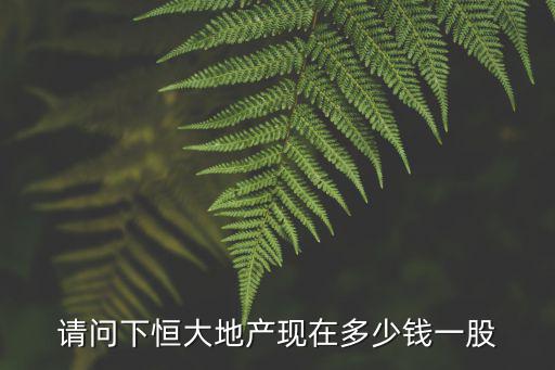 请问下恒大地产现在多少钱一股