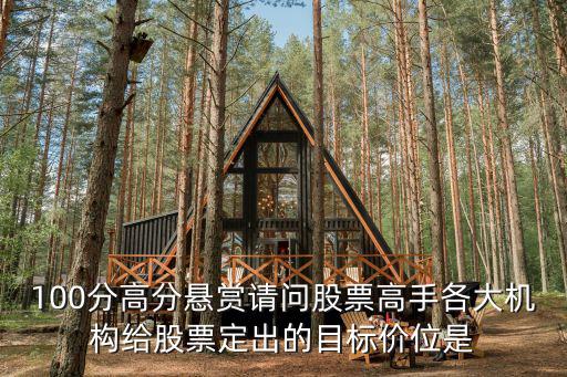 100分高分悬赏请问股票高手各大机构给股票定出的目标价位是