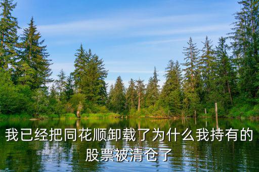 我已经把同花顺卸载了为什么我持有的股票被清仓了