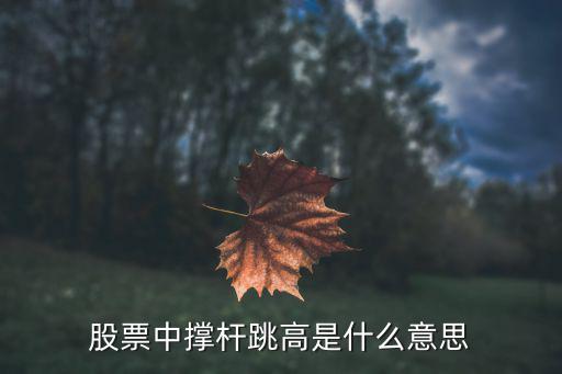 股票跳高是什么意思，股票中撑杆跳高是什么意思