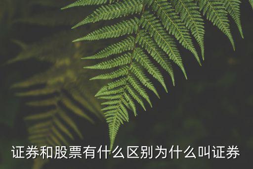 股票为什么叫做证券呢，证券和股票有什么区别为什么叫证券