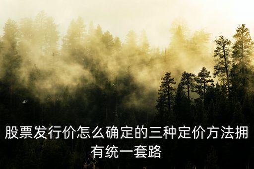 股票发行价格怎么确定，股票发行价怎么确定的三种定价方法拥有统一套路