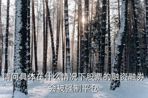 请问具体在什么情况下股票的融资融券会被强制平仓
