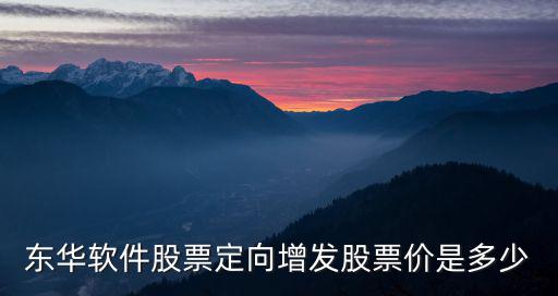 东华软件股票定向增发股票价是多少