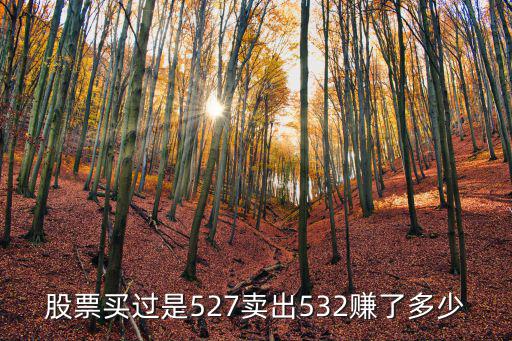 股票买过是527卖出532赚了多少