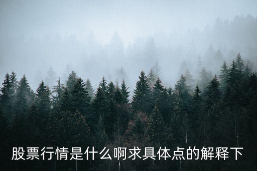 股票行情是什么啊求具体点的解释下