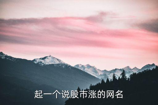 起一个说股市涨的网名