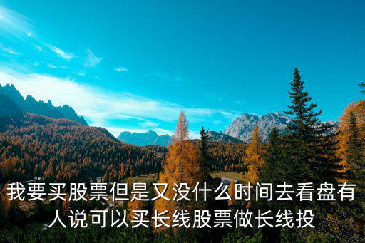 我要买股票但是又没什么时间去看盘有人说可以买长线股票做长线投