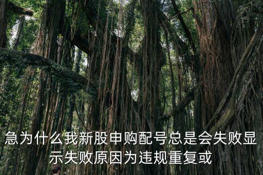 急为什么我新股申购配号总是会失败显示失败原因为违规重复或