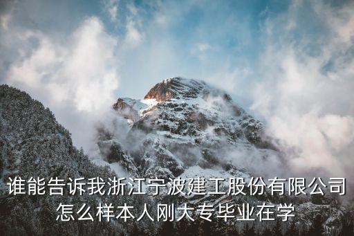 谁能告诉我浙江宁波建工股份有限公司怎么样本人刚大专毕业在学