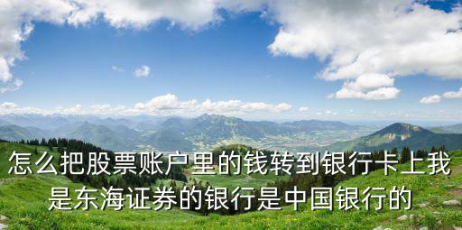 怎么把股票账户里的钱转到银行卡上我是东海证券的银行是中国银行的