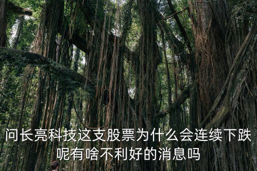 科技股票为什么反弹，问长亮科技这支股票为什么会连续下跌呢有啥不利好的消息吗