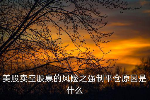 美股卖空股票的风险之强制平仓原因是什么