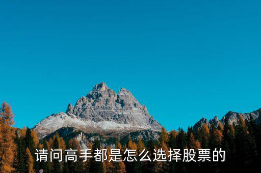 高手怎么选股票，高手都是如何选股票的