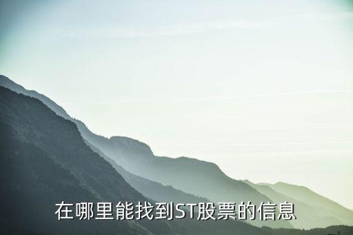 在哪里能找到ST股票的信息