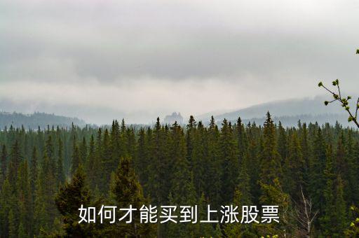 如何才能买到上涨股票