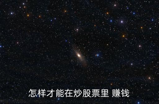 怎样才能在炒股票里 赚钱