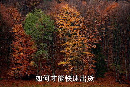 如何才能快速出货
