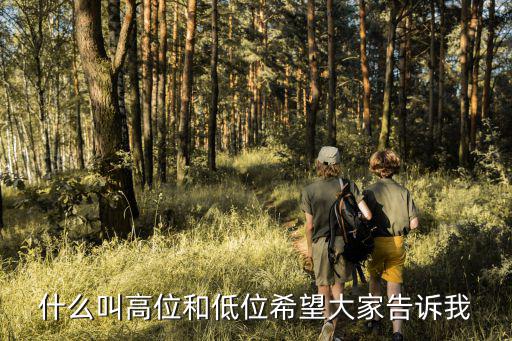 什么叫高位和低位希望大家告诉我