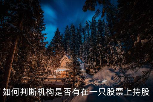 如何判断机构是否有在一只股票上持股