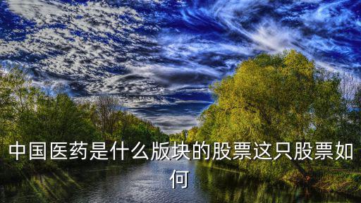 中国医药是什么版块的股票这只股票如何