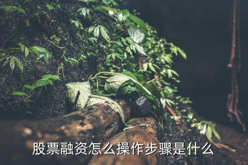 股票融资怎么操作步骤是什么