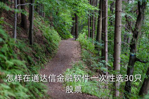 怎样在通达信金融软件一次性选30只股票