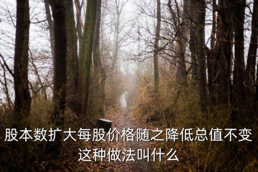 股本数扩大每股价格随之降低总值不变这种做法叫什么