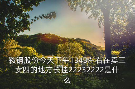 鞍钢股份今天下午1343左右在卖三卖四的地方长挂22232222是什么