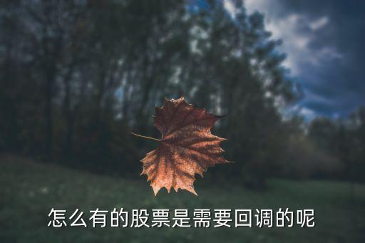 股票为什么要回调，请问股票回调是什么意思