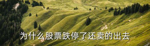 为什么股票跌停了还卖的出去