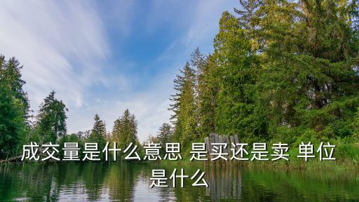 成交量是什么意思 是买还是卖 单位是什么