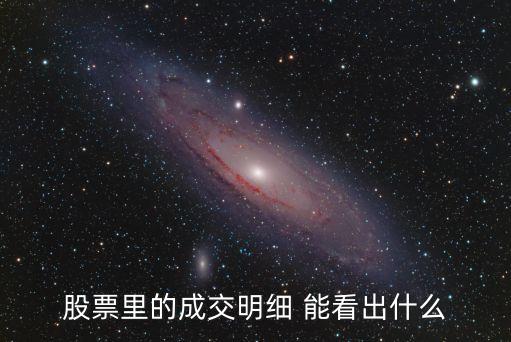 股票里的成交明细 能看出什么
